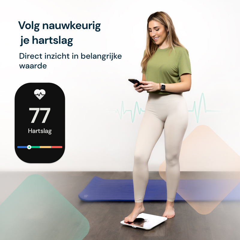 Sacoma Slimme Personenweegschaal met App - 17x Lichaamsanalyse - Vetpercentage - Original - Wit