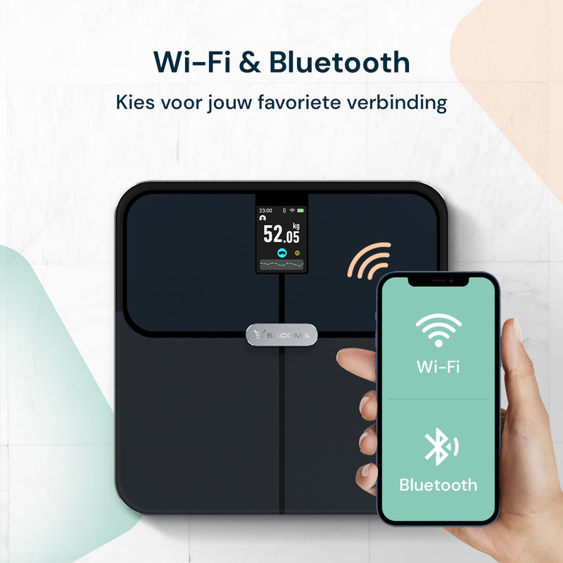 Sacoma Slimme Personenweegschaal met App - 17x Lichaamsanalyse - Vetpercentage - PRO