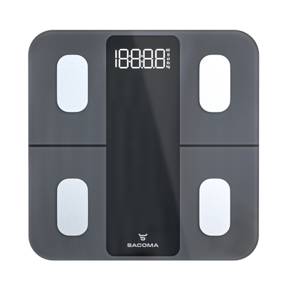 Sacoma Edge digitale personenweegschaal met helder LED display en nauwkeurige meting in strak en modern design
