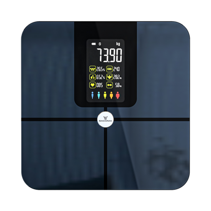 Sacoma Original slimme weegschaal met lichaamsanalyse, digitale personenweegschaal met BMI, vetpercentage, spiermassa en app koppeling