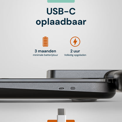 Sacoma Ultra slimme weegschaal met USB-C oplaadbaar design en lange batterijduur tot 3 maanden