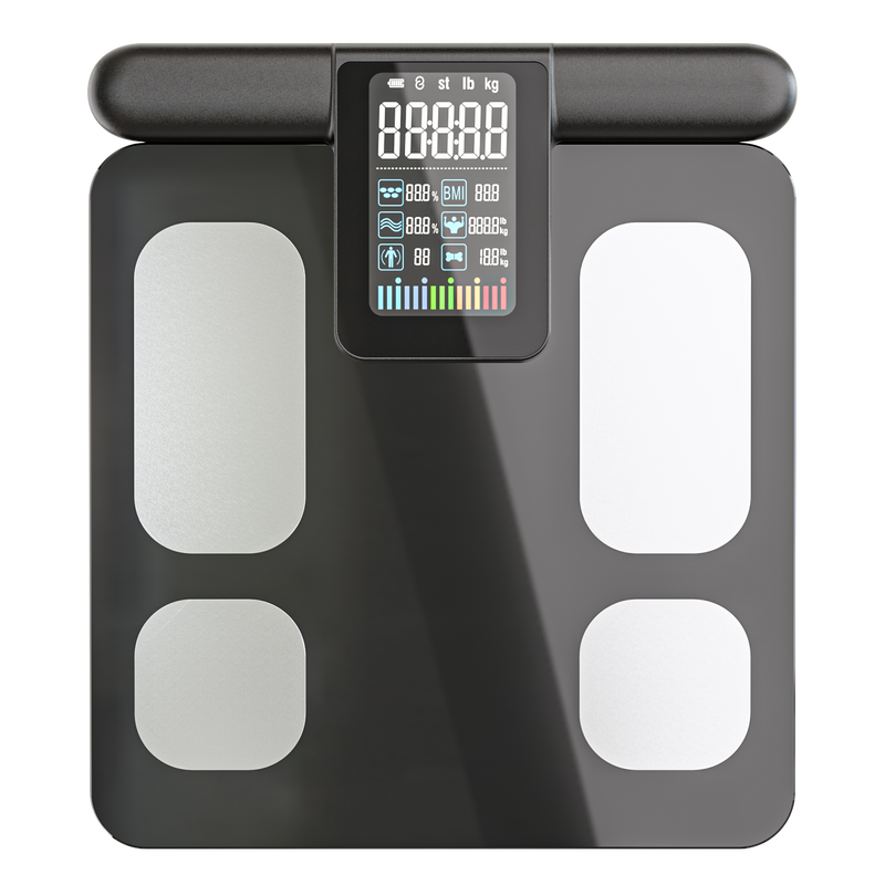 Sacoma Ultra slimme weegschaal met handgrepen voor nauwkeurige lichaamsanalyse, inclusief BMI, vetpercentage en spiermassa